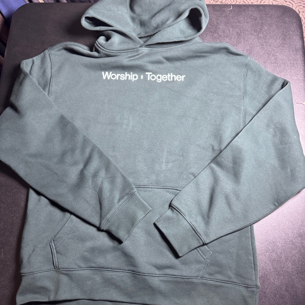 AS Colour Relax Hoodie Mens Medium Dark Green Worship Together Graphic Pullover